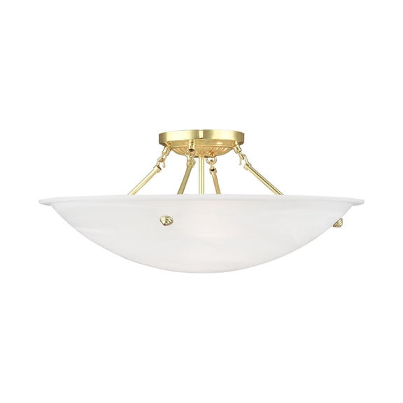 Livex Lighting Oasis Ceiling Mount in Polished Brass