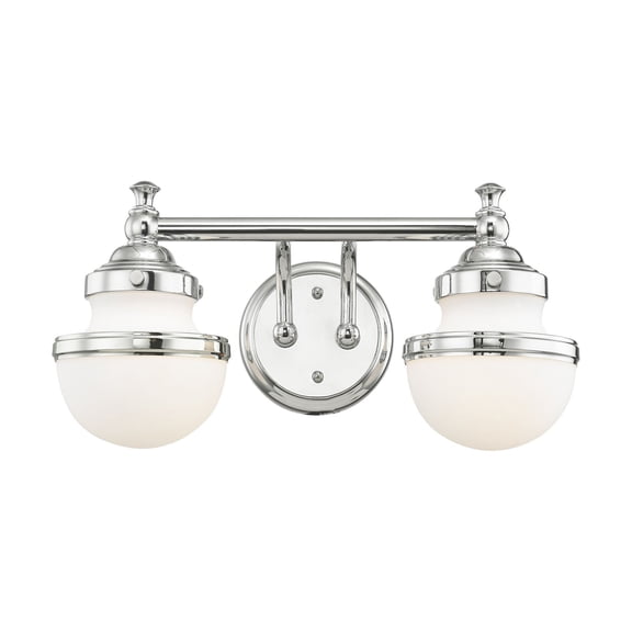5712-05 Livex Lighting Oldwick - 2 Light Bath Vanity in Modern Style - 15 Inches wide by 8.25 Inches high-Polished Chrome Finish