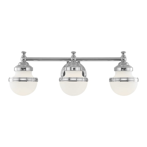 5713-05 Livex Lighting Oldwick - 3 Light Bath Vanity in Modern Style - 24 Inches wide by 8.25 Inches high-Polished Chrome Finish