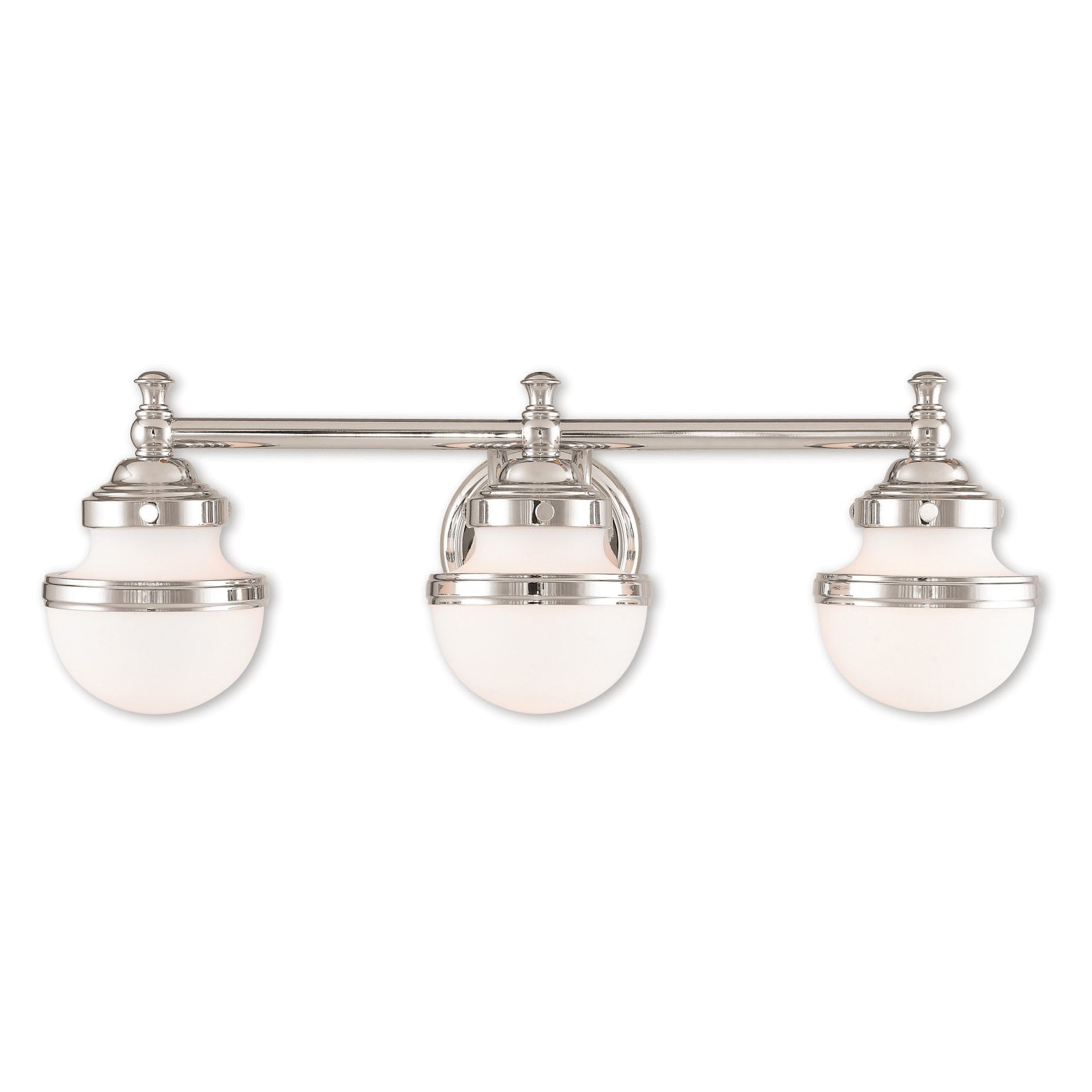 Oldwick Polished Chrome 3-Light Vanity with Satin Opal White Glass