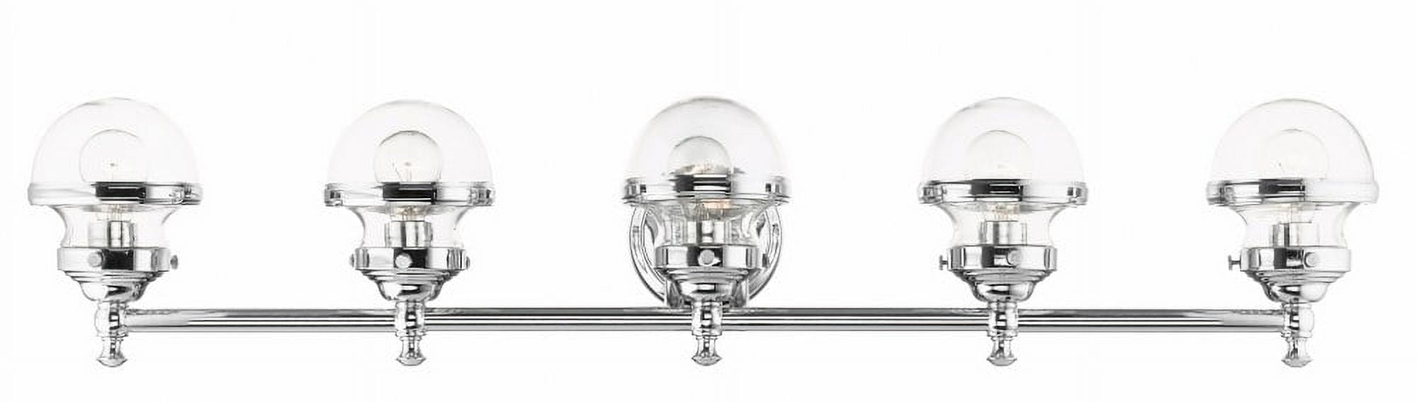 Polished Chrome 5-Light Vanity with Clear Glass