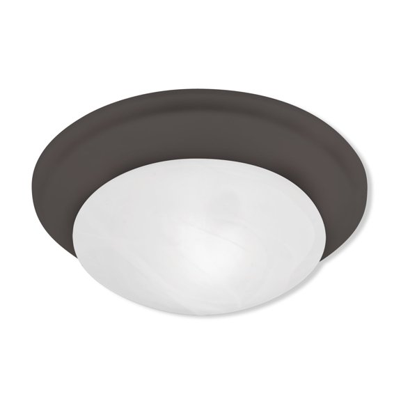 Livex Lighting 2 Light Bronze Ceiling Mount, 7303-07 - 14"Dia. x 4.75"H