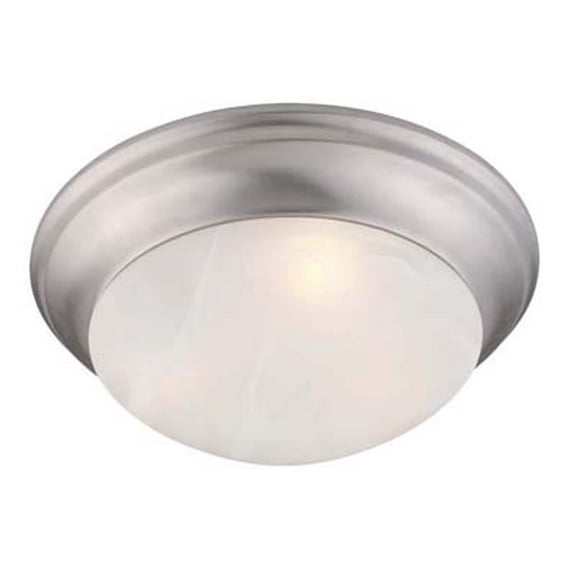 Livex Lighting Omega 2-Light Brushed Nickel Ceiling Mount - Brushed Nickel - 14"Dia. x 4.75"H