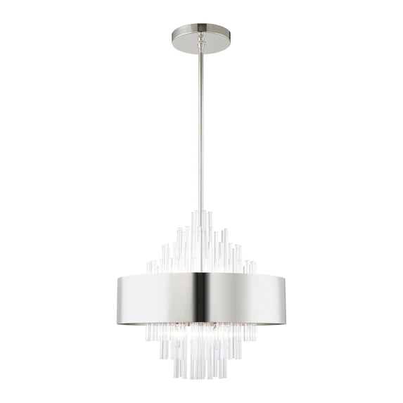 48874-35 Livex Lighting Orenburg - 8 Light Pendant in Contemporary Style - 21 Inches wide by 26.75 Inches high-Polished Nickel Finish