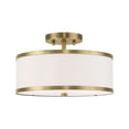 thumbnail image 1 of Livex Lighting Park Ridge 2-Light Metal & Fabric Ceiling Mount in Antique Brass, 1 of 10