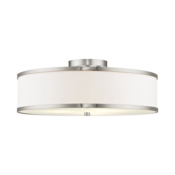 Livex Lighting Park Ridge Ceiling Mount in Brushed Nickel