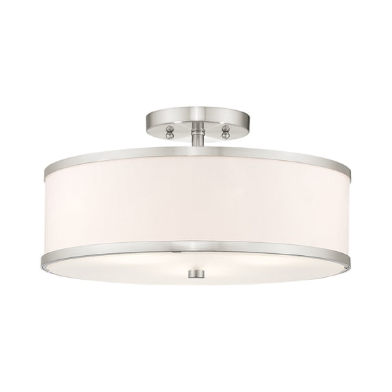 Livex Lighting Park Ridge Ceiling Mount in Brushed Nickel