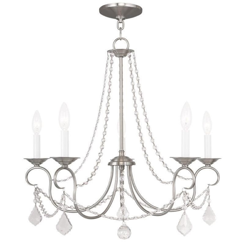 Brushed Nickel Mini 5-Light Candelabra Chandelier
