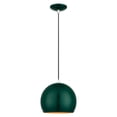 thumbnail image 1 of Piedmont 1 - Light Shiny Hunter Green And Polished Chrome Contrastingfinishes Industrial / Mid Century Modern Incandescent Aluminum Pendant Light, 1 of 13