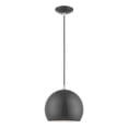thumbnail image 1 of 41181-96 Livex Lighting Piedmont - 1 Light Globe Pendant In Industrial Style-15 Inches Tall and 10 Inches Wide-Shiny Dark Gray/Polished Chrome Finish, 1 of 9