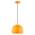 thumbnail image 1 of Livex Lighting 1-Light Modern Metal Single Pendant with Shade in Shiny Orange, 1 of 8