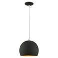 thumbnail image 1 of Livex Lighting 1-Light Modern Metal Single Pendant with Shade in Black, 1 of 11