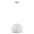 thumbnail image 1 of Livex Lighting 1-Light Modern Metal Single Pendant with Shade in White, 1 of 8