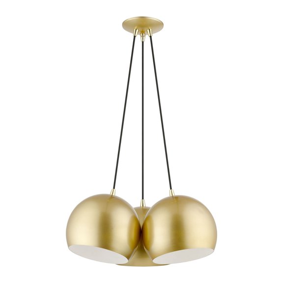 43393-33 Livex Lighting Piedmont - 3 Light Globe Pendant In Transitional Style-15 Inches Tall and 21.5 Inches Wide-Soft Gold Finish