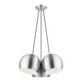 thumbnail image 1 of 43393-66 Livex Lighting Piedmont - 3 Light Globe Pendant In Transitional Style-15 Inches Tall and 21.5 Inches Wide-Brushed Aluminum Finish, 1 of 9