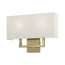 50995-01 Livex Lighting Pierson - 2 Light ADA Wall Sconce In Timeless Style-12 Inches Tall and 16 Inches Wide-Antique Brass Finish