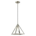thumbnail image 1 of 41329-91 Livex Lighting Pinnacle - 1 Light Pendant In Geometric Style-17 Inches Tall and 9.75 Inches Wide-Brushed Nickel Finish    -Traditional, 1 of 12