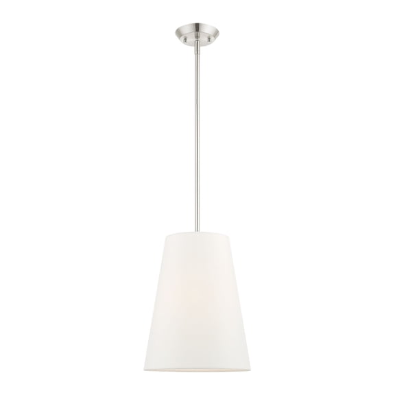 40567-91 Livex Lighting Prato - 1 Light Pendant in Modern Style - 11 Inches wide by 19.25 Inches high-Brushed Nickel Finish    -Traditional