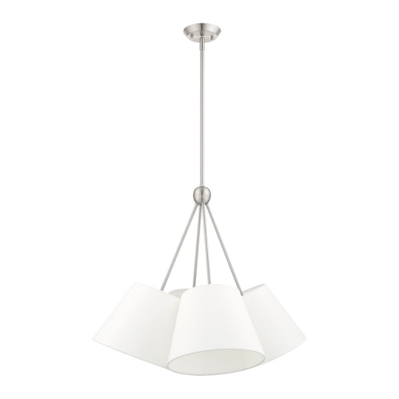 40564-91 Livex Lighting Prato - 4 Light Chandelier in Modern Style - 25 Inches wide by 25.5 Inches high-Brushed Nickel Finish    -Traditional