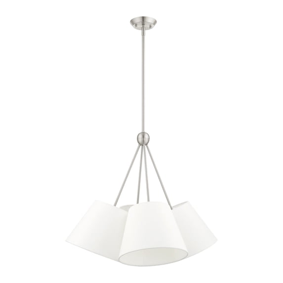 40564-91 Livex Lighting Prato - 4 Light Chandelier in Modern Style - 25 Inches wide by 25.5 Inches high-Brushed Nickel Finish -Traditional