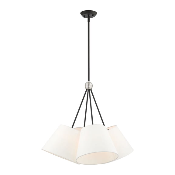 40564-04 Livex Lighting Prato - 4 Light Chandelier in Modern Style - 25 Inches wide by 25.5 Inches high-Black Finish -Traditional Installation