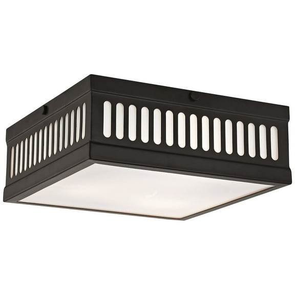Livex Lighting  Prentice 3-Light Bronze Ceiling Mount - 10.5"W x 10.5"L x 3.75"H