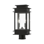 Livex Lighting Hamilton 3-Light Outdoor Post Lantern - Bronze Cast Aluminum, 86" Tall, Clear Glass