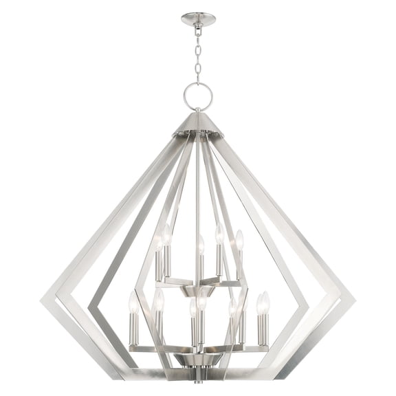 Livex Lighting Prism 15 Light Foyer Chandelier in Brushed Nickel