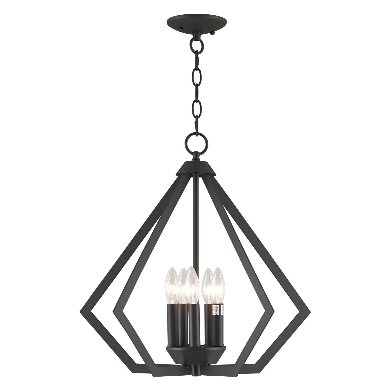 Bronze Prism 5-Light Crystal Chandelier with Candelabra Base
