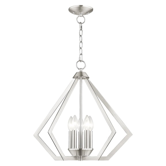 Livex Lighting Prism 5-Light Contemporary Metal Chandelier in Brushed Nickel