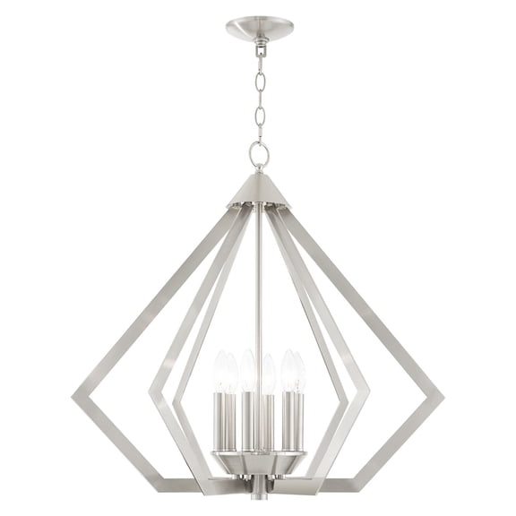 Livex Lighting Prism 6 Light Chandelier in Brushed Nickel