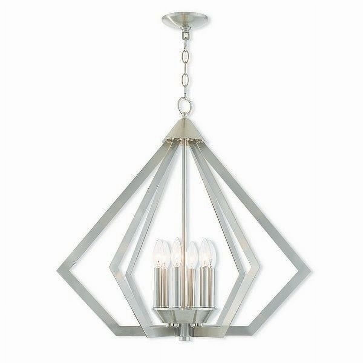 Prism 26" Brushed Nickel 6-Light Steel Chandelier