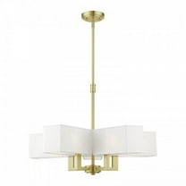 42675-12-Livex Lighting-Rubix - 5 Light Chandelier In Contemporary Style-20.75 Inches Tall and 26 Inches Wide-Satin Brass Finish