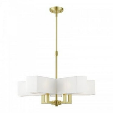 42675-12-Livex Lighting-Rubix - 5 Light Chandelier In Contemporary Style-20.75 Inches Tall and 26 Inches Wide-Satin Brass Finish