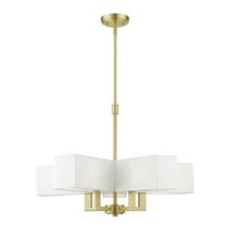 42675-12 Livex Lighting Rubix - 5 Light Chandelier In Contemporary Style-20.75 Inches Tall and 26 Inches Wide-Satin Brass Finish