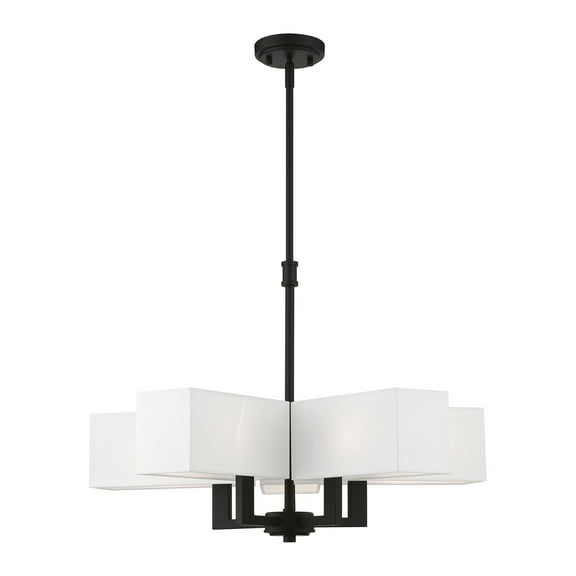 42675-04 Livex Lighting Rubix - 5 Light Chandelier In Contemporary Style-20.75 Inches Tall and 26 Inches Wide-Black Finish
