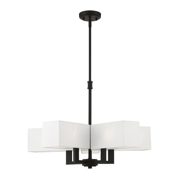 42675-04 Livex Lighting Rubix - 5 Light Chandelier In Contemporary Style-20.75 Inches Tall and 26 Inches Wide-Black Finish