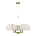 thumbnail image 1 of 42665-01 Livex Lighting Rubix - 5 Light Chandelier In Contemporary Style-20.75 Inches Tall and 26 Inches Wide-Antique Brass Finish-Oatmeal/White Shade, 1 of 13