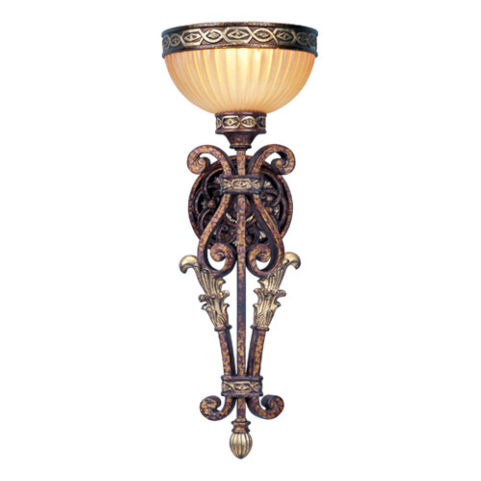 Seville Palacial Bronze Gilded Art Glass 1-Light Wall Sconce