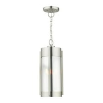 22385-91 Livex Lighting Sheridan - 2 Light Outdoor Pendant Lantern in Contemporary Style - 7.5 Inches wide by 18 Inches high-Brushed Nickel Finish