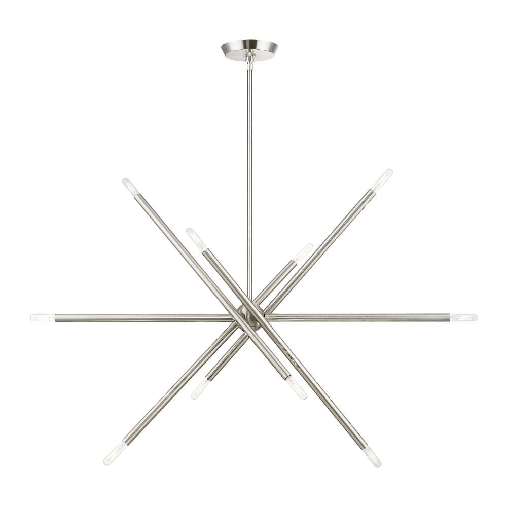 Soho Brushed Nickel 10-Light Sputnik Linear Chandelier