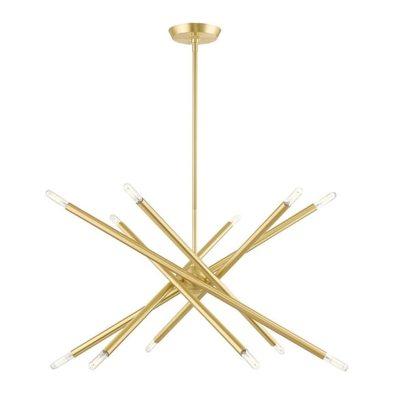 46776-12 Livex Lighting Soho - 12 Light Chandelier In Transitional Style-25 Inches Tall and 27.5 Inches Wide-Satin Brass Finish    -Traditional
