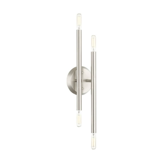 46771-91 Livex Lighting Soho - 4 Light ADA Wall Sconce In Modern Style-17 Inches Tall and 5.13 Inches Wide-Brushed Nickel Finish