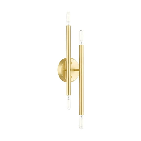Livex Lighting Soho 4-Light Modern Metal ADA Wall Sconce in Satin Brass