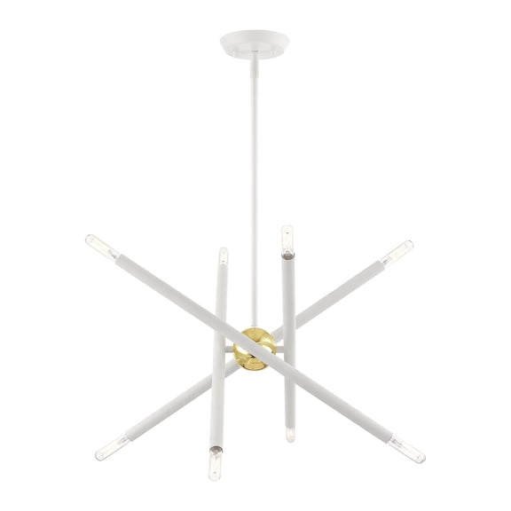 46774-03 Livex Lighting Soho - 8 Light Chandelier In Transitional Style-22.5 Inches Tall and 19.5 Inches Wide-White Finish -Traditional