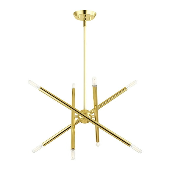 46774-02 Livex Lighting Soho - 8 Light Chandelier In Transitional Style-22.5 Inches Tall and 19.5 Inches Wide-Polished Brass Finish    -Traditional
