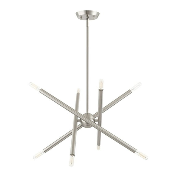 46774-91 Livex Lighting Soho - 8 Light Chandelier In Transitional Style-22.5 Inches Tall and 19.5 Inches Wide-Brushed Nickel Finish -Traditional