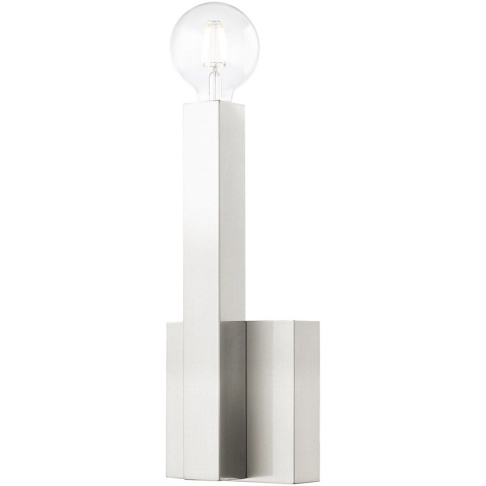 Sleek Minimalist Brushed Nickel 1-Light Wall Sconce