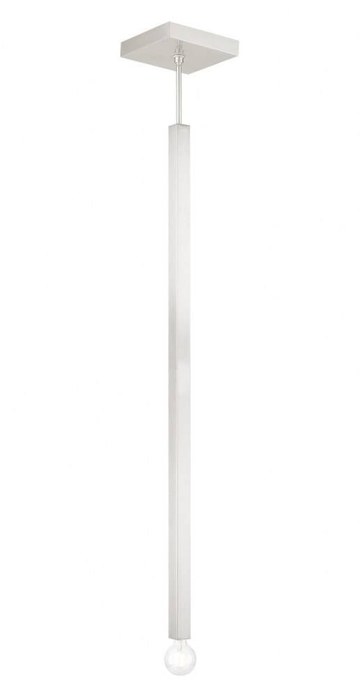 Mini Modern Brushed Nickel Pendant with Glass Accents