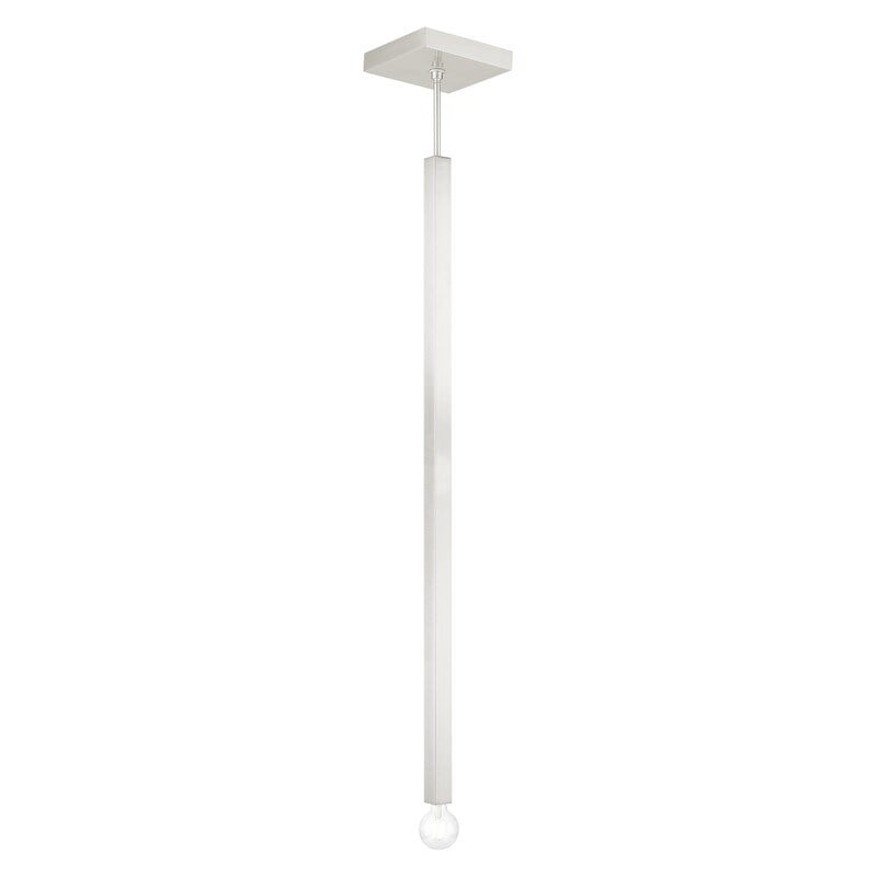 Mini Modern Brushed Nickel Pendant with Glass Accents